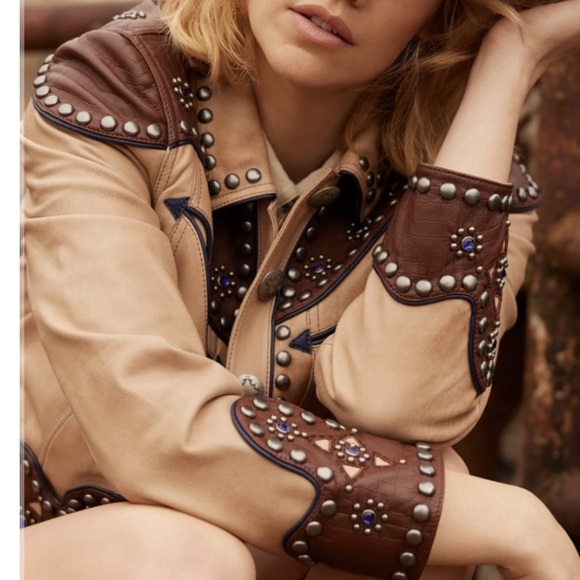 Double D Ranch Cheyenne Jacket studded embellished Biker Cowgirl Rtl $1295 NWT S - Picture 3 of 7